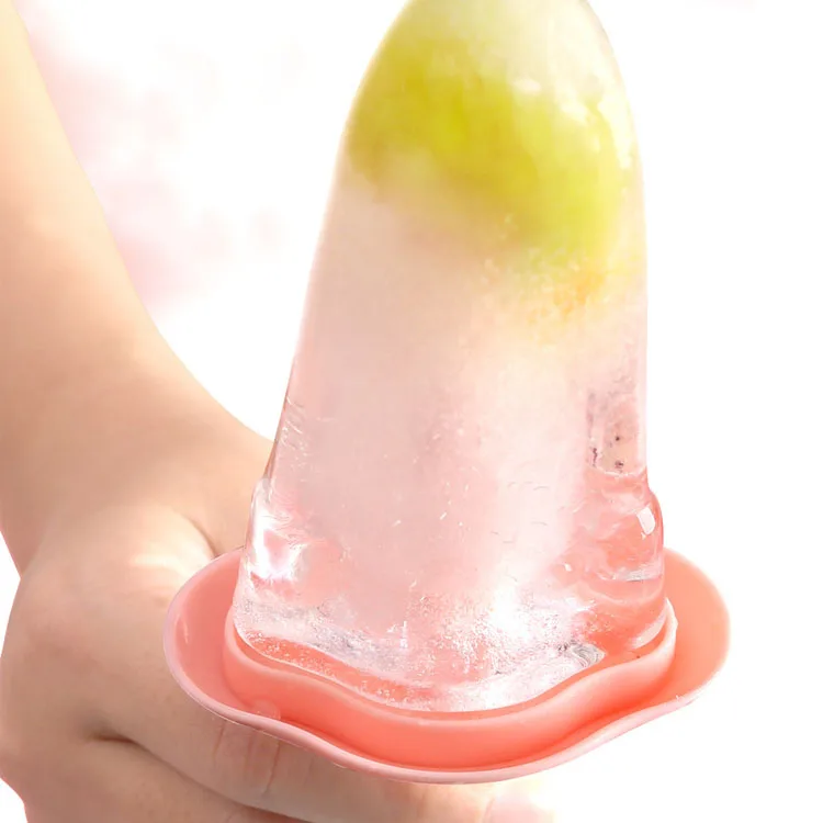 6 Piece Clear Reusable Ice Cream Maker Mould Tools Easy Release Silicone Ice Cream Popsicle Molds Tray