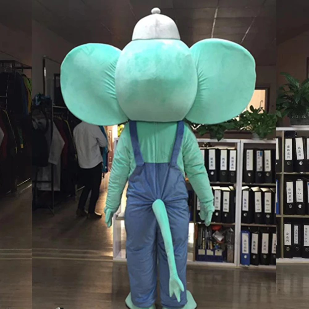 Adult Halloween Christmas Halloween Purple Elephant Mascotte Fancy green Cartoon Mascot Costume Plush Fancy Dress Mascot Costume