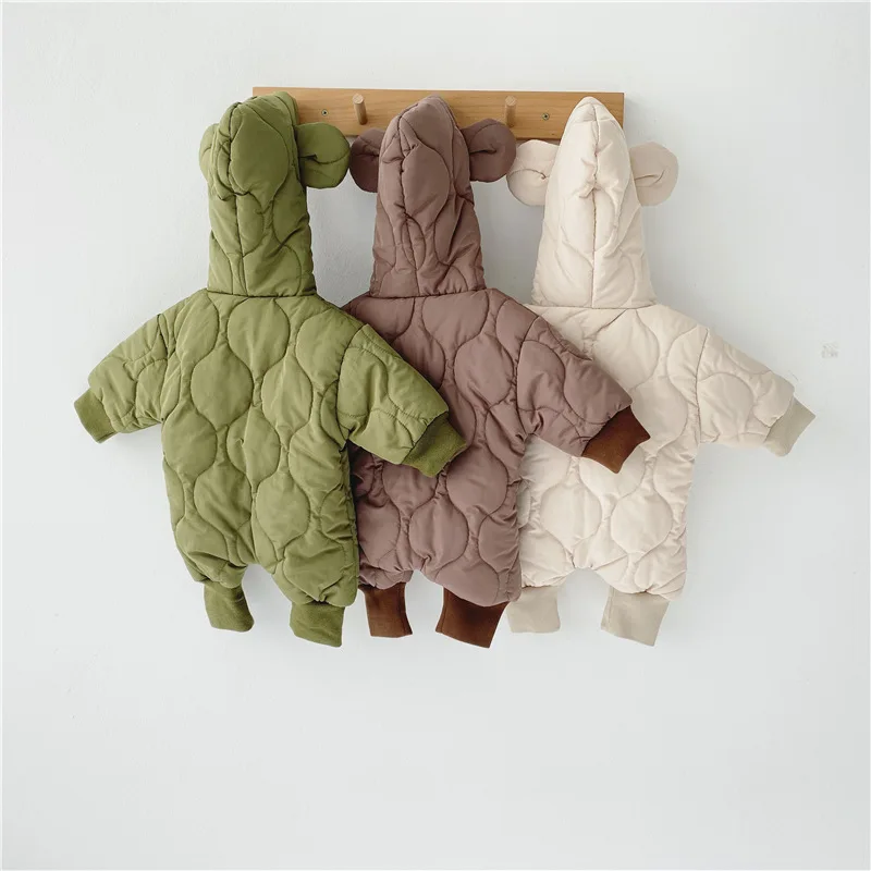 
Toddler Cotton Romper Baby Winter Coat Zipper Long Sleeve Cute Baby Snowsuit 