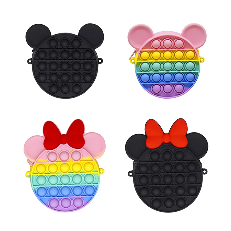 Explosive rat exterminator zero wallet key chain fingertip bubble music stress relief toy key chain bag pendant