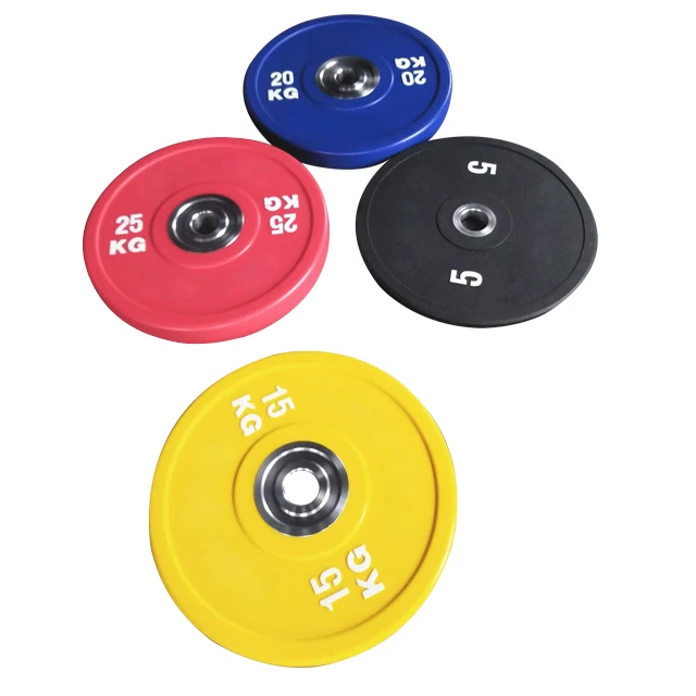 Household Fitness Competitive Barbell Piece Color Full Glue Big Hole Practice Bridge Push Weightlifting Rubber Dumbbell Piece
