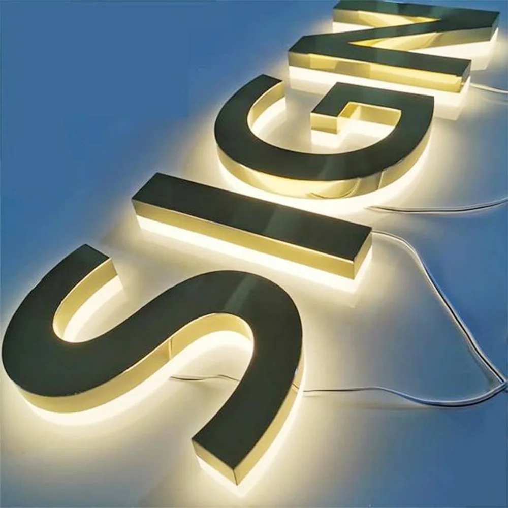  Custom shop store front logo office commercial business reception led signs 3d signage