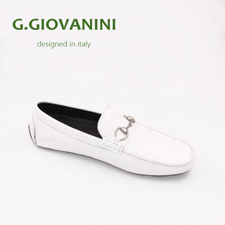 GG17217-24 WHITE  costume homme  men moccasins rubber outsole mens casual shoes