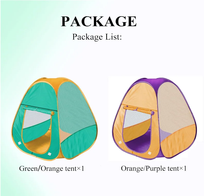 2 Pcs Automatic Setup and Foldable Playhouse Castle Toys Outdoor and Indoor Kids Play Tent Pop Up Tent for Girls and Boys