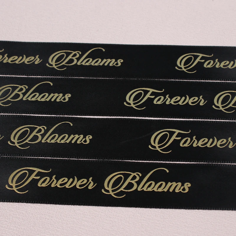 chinese silk ribbon holiday gift silk ribbon custom printed silk black ribbon 100yards