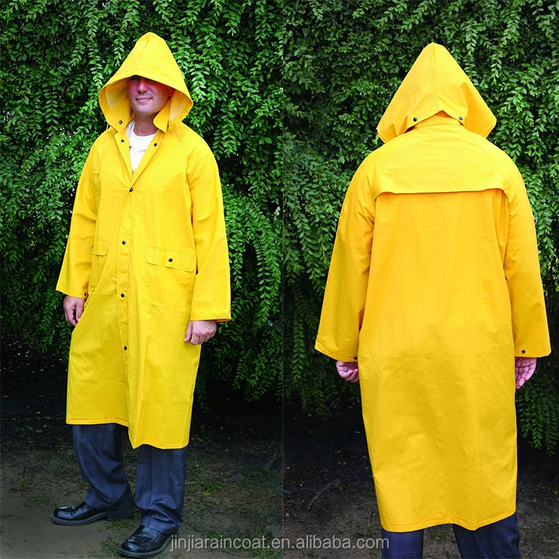 Custom Raincoat Adult Waterproof Raincoat Impermeable PVC Polyester Raincoats Rainsuit Jacket for Outdoor Work Rain Gear