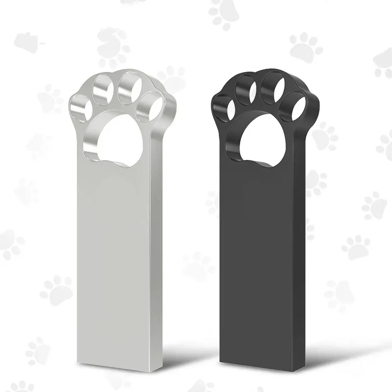 Wholesale Usb bear paw flash drive metal usb 3.0 Pen Drive 32 gb 64gb Memorias stick Cat Claw style pen drive