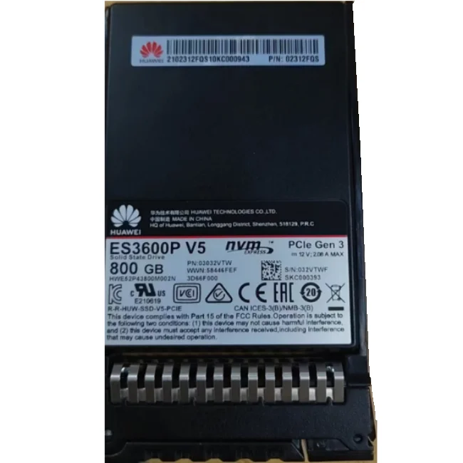02312FQS For ES3600P V5 800GB NVMe PCIE 2.5inch Solid State Drive SSD
