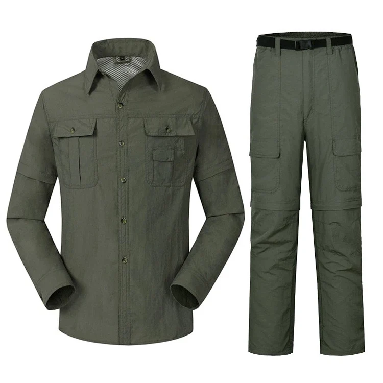 Outdoor Quick Drying Suit Men Breathable Shirts Summer Fishing Trekking Pants