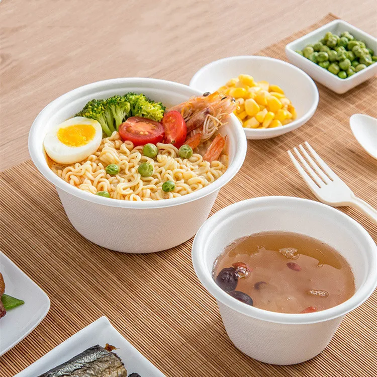 Factory custom sugar cane pulp disposable environmental protection tableware bowl/box/tray degradable pulp