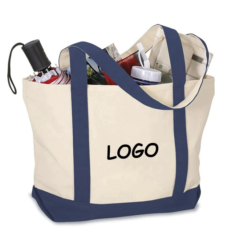 Large Grocery Beach Bags Canvas Tote Casual Eco-Friendly Heavy Duty Picnic Gym Travel Cotton Tote Bag