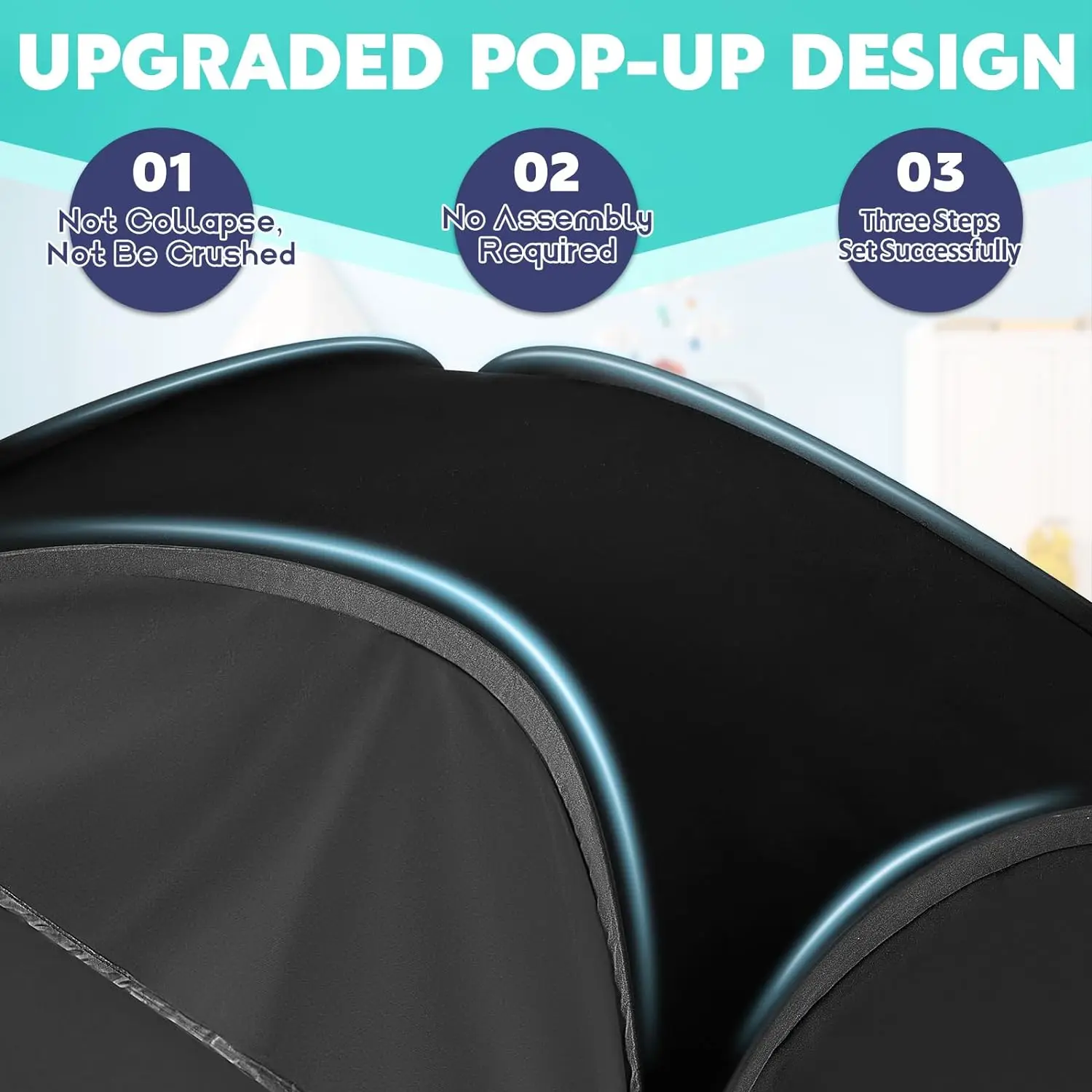 Pop Up Pack N Play Travel Blackout Crib Tent Portable Sleep Pod Baby Blackout Tent for Babies