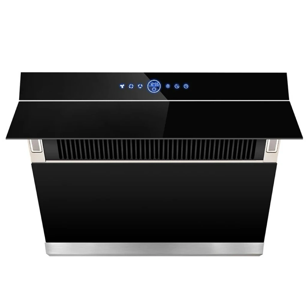 Innovative Wall-Mounted Slant Vent Range Hood Kitchen Garage US Plug Easy-to-Clean Filters Silent Ventilation Slim Installation