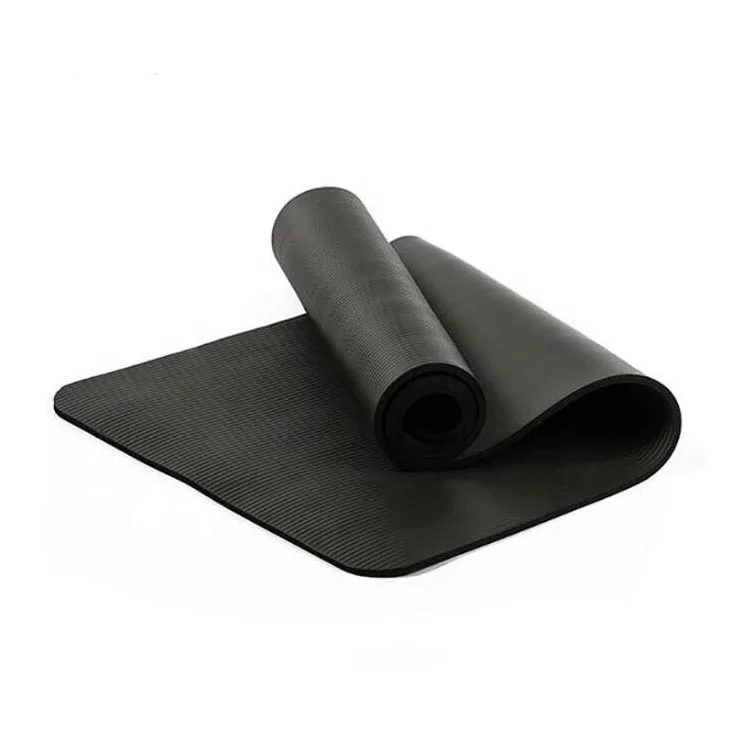 183*61cm*10mm Black Thick NBR Regular Color Eco Friendly Yoga Mat For Home Gym Fitness Exercise