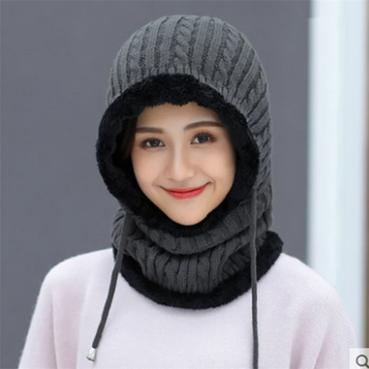 Hat Scarf Set,Custom luxury warm wool knitted beanie blanks Winter cashmere bennie caps beanie hats with custom logo