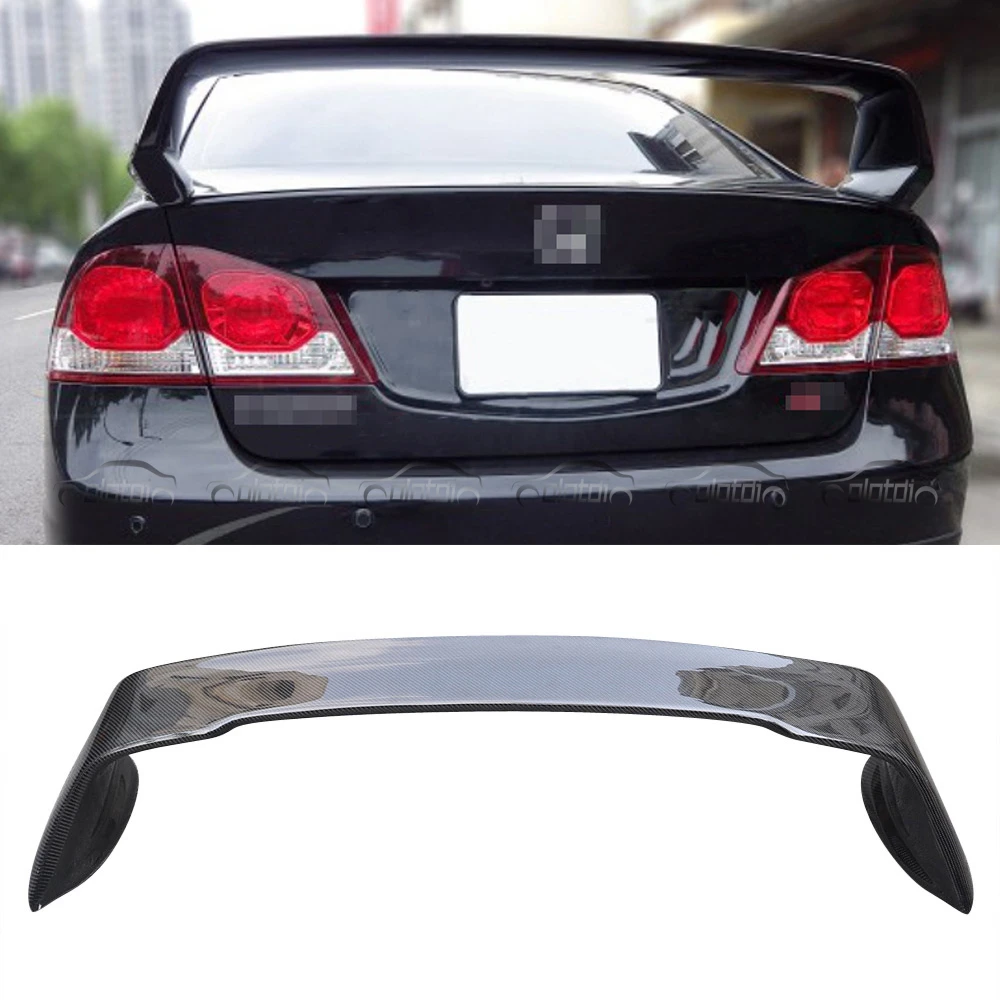 M Style Carbon Rear Trunk Lip Tail Wing Spoiler Ducktail For Honda Civic 8TH Gen FD2 Type R Si 2006+