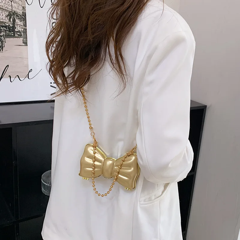 Manufacturer wholesale online celebrity Live mini acrylic bag girl chain crossbody bow dinner bag Aggreko purse