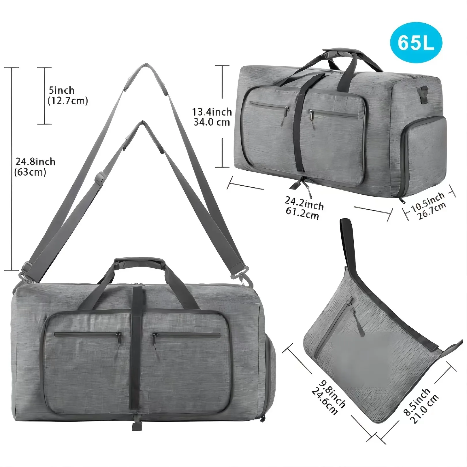 Manufacturer reasonable price men waterproof foldable tourist duffel bag travel fitness large capacity gym bag