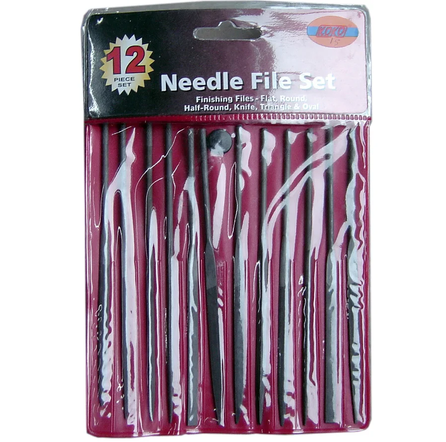 12pcs Finishing Files Flat Round Halfround Knife Triangular Oval Needle file set