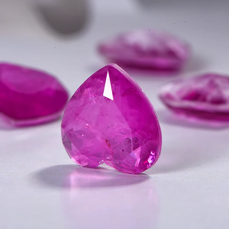 New Arrival Loose Diamond Wholesale Heart Ruby For Ring & Necklace Accessory Fusion Stone