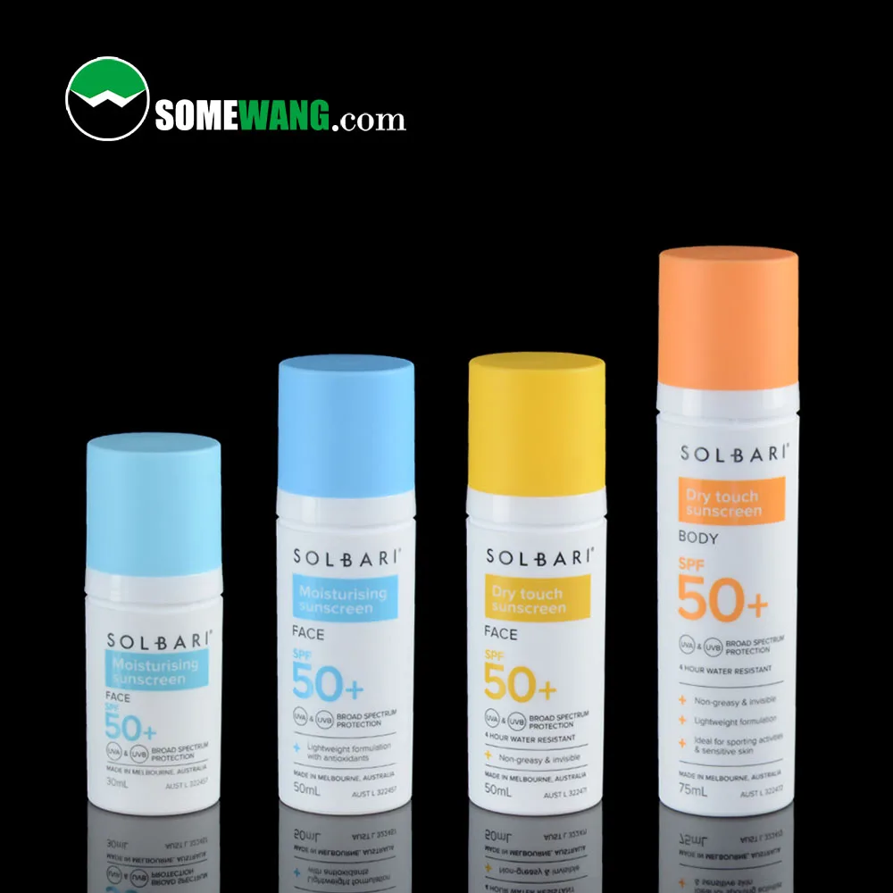
SOMEWANG 30ml 50ml 80ml cosmetic plastic pump vacuum cream lotion bottle empty lotion airless bottle with dispenser pump 