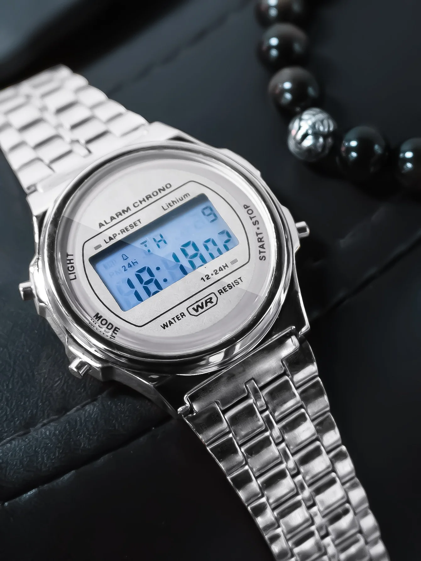 F91W Round Steel Band Cheap LED Electronic Watches Gold Silver Cold Light Clock Sport Digital Watch for Women Men