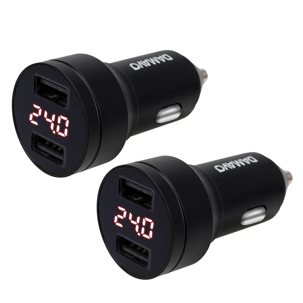 DAMAVO IATF16949 OEM ODM заводское автомобильное металлическое 4.8A двойной USB прикуриватель вольтметр умное автомобильное зарядное устройство