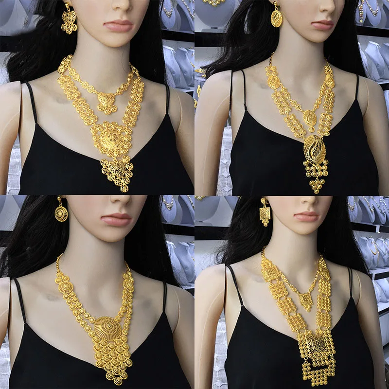 Dubai Gold Plated Jewelry Set For Women