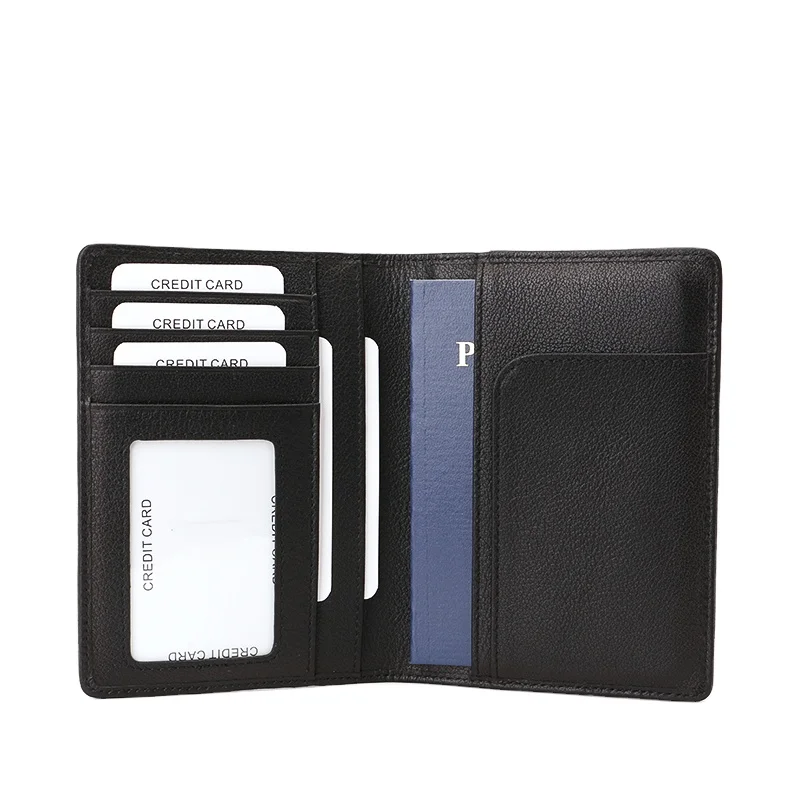 Fashion Design Passport Holder Made In Fabric Combine Genuine leather RFID Blocking Passport Holder Cover