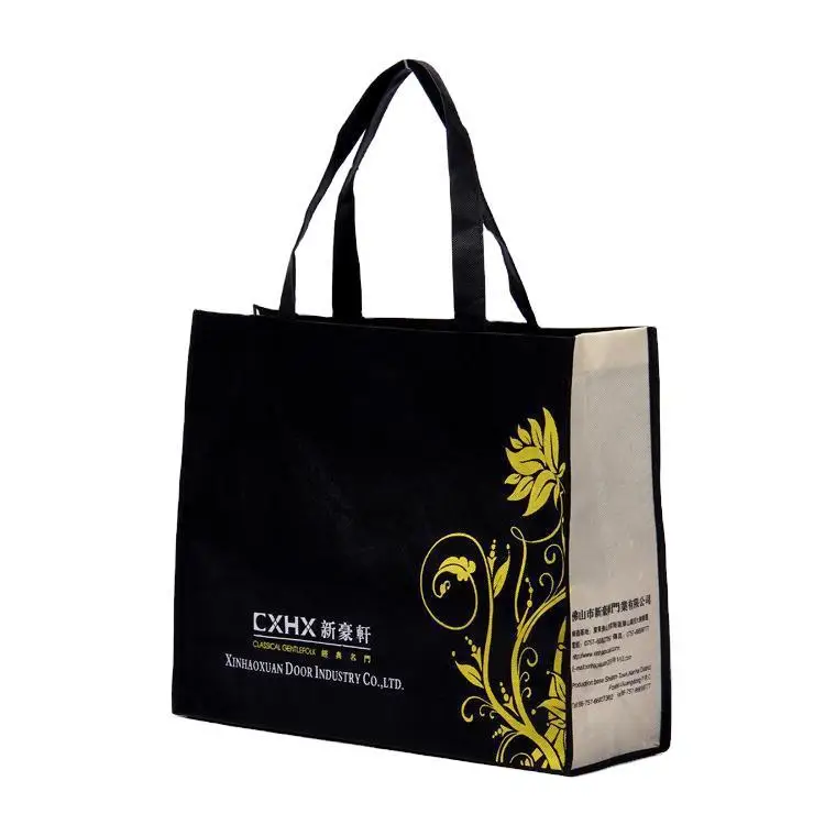 Custom Logo Printed Promotional Eco-Friendly Non-Woven Tote Shopping, Bags Holographic Metallic Laminated Gift Bags/