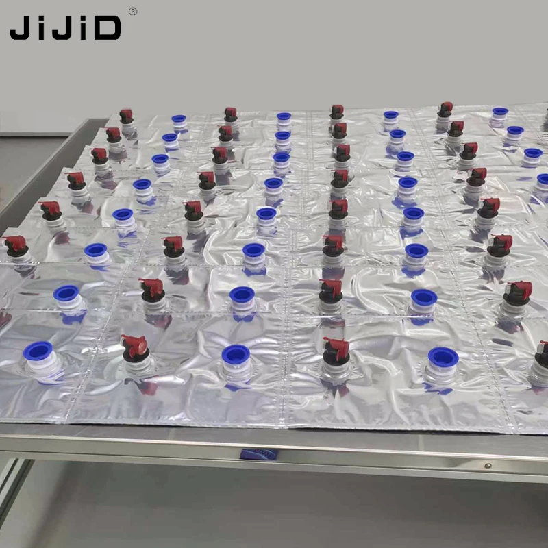 JIJID Anti-explosion Connecting Metalized BIB Spout Aluminum Foil Bag In Box Aseptic BIB Bag For Liquid Dairy Milk Yogurt