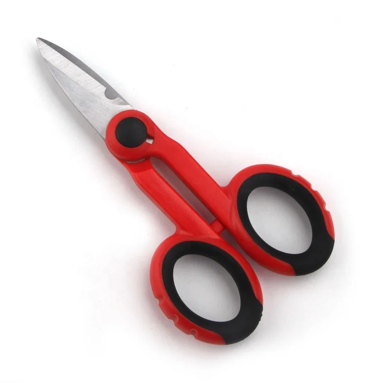 Professional hand tools electrical wire cutting scissors electrician scissors with soft grip handle