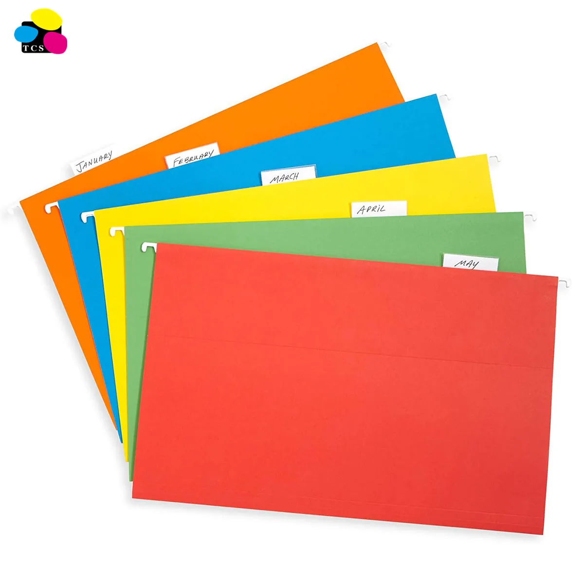 Three color Stone 25 clear 1/5-cut tabs Legal Size Assorted Five Color Hanging Folders