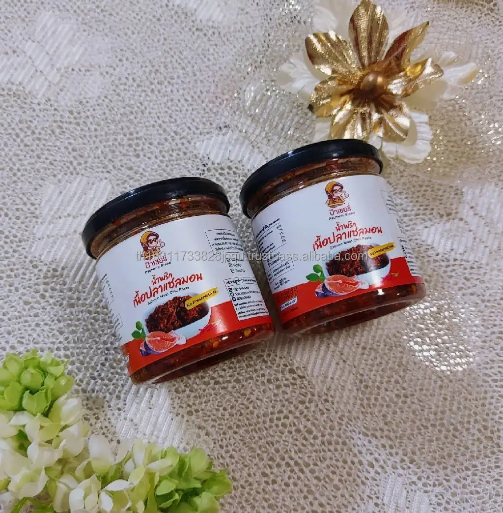 Паста с ароматом лосося и Чили Yummy Пряная с травяными ингредиентами, листья кафира лайма, шальлот ест с приготовленным рисом, без консервантов