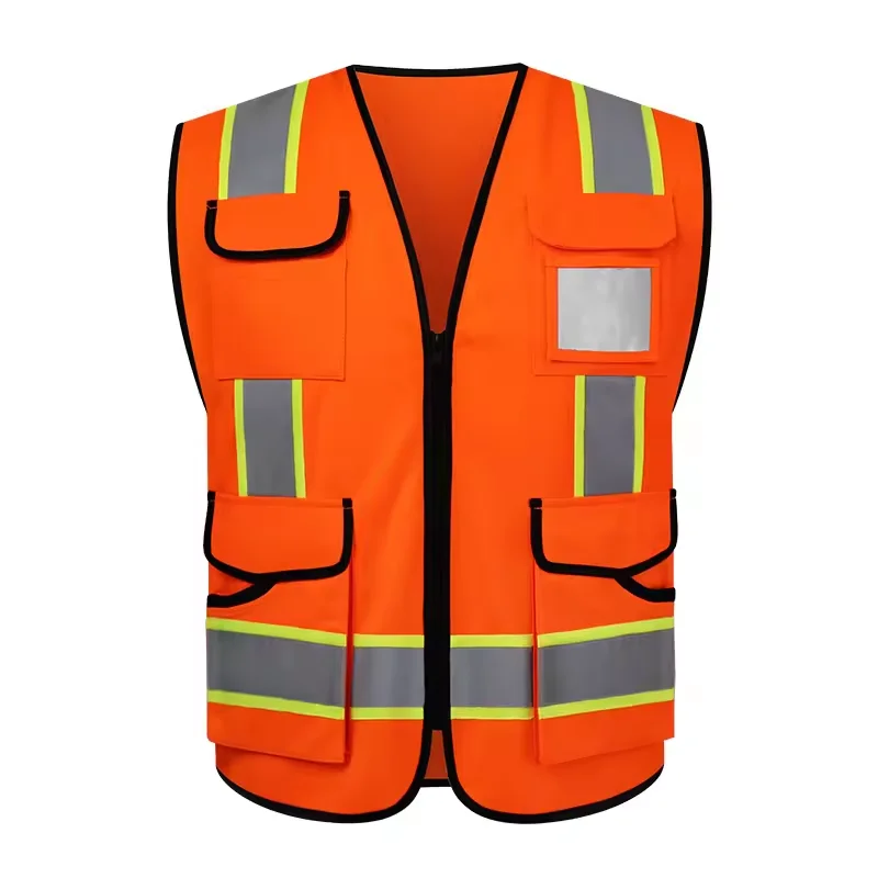 Hi vis Multi Functional Pockets Security Protection High Quality Reflective Vest Safety Surveyor Vest Clothing