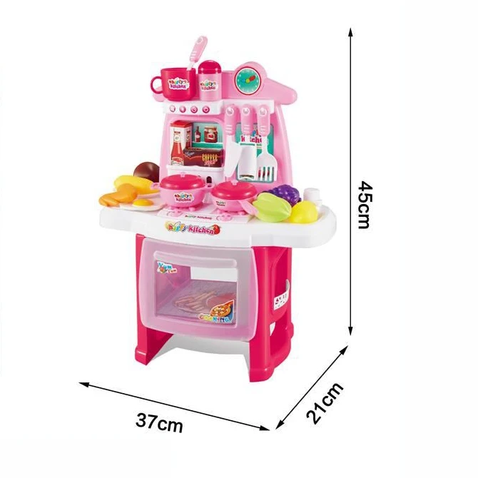 Kids Play house kitchen toys Simulation kitchen Play house toys with lights and music Early education toys Christmas gifts