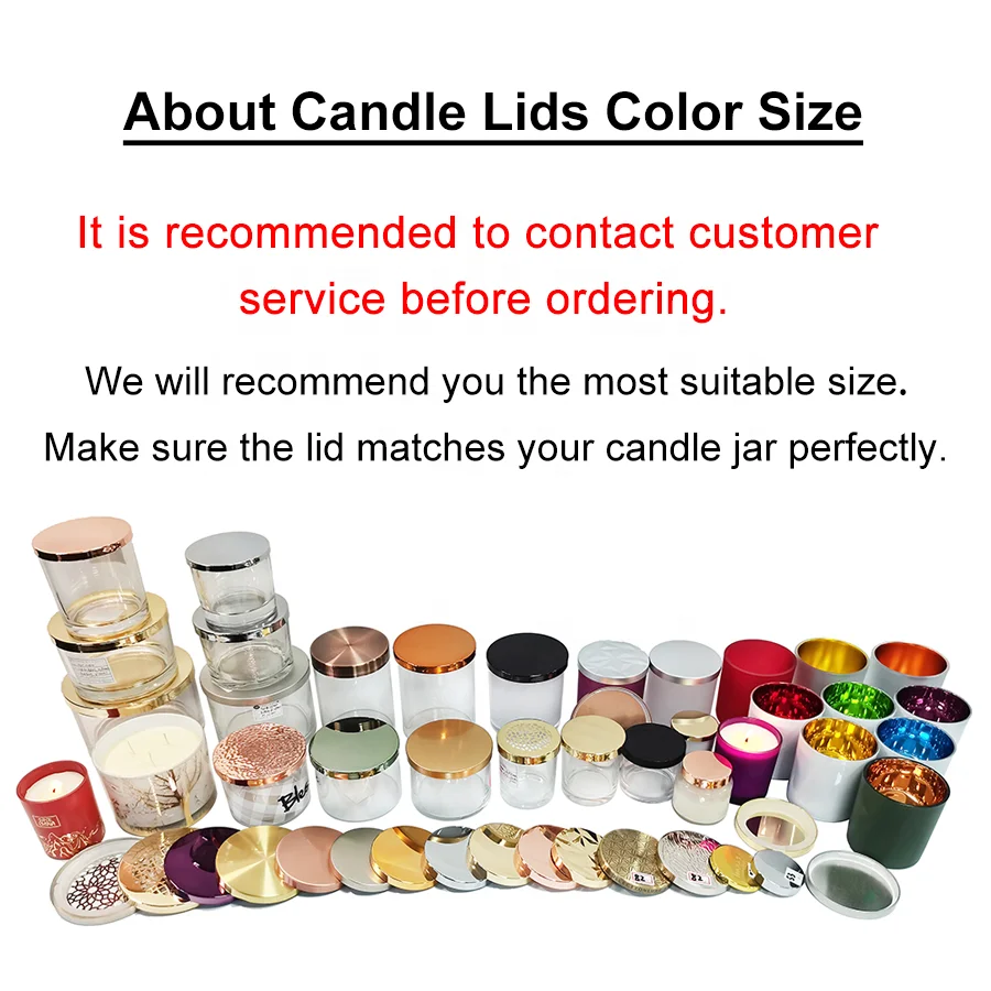 Hot Selling Metal Candle Lids Covers Supplier Shiny Gold Silver Black Sealed Metal Flat Lid Candle Glass Jar Lid