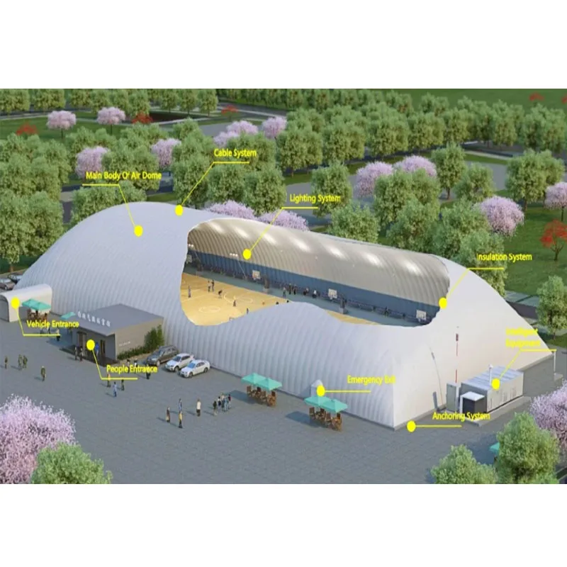 Large PVDF PTFE  Membrane Structure Air-Conditioned Dome Tent Inflatable for Industrial Coal Shed Warehouse Storage