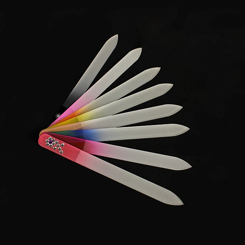 Mini Crystal Glass Nail Buffer File With Case Wholesale Small Nano Glass Nail File Set