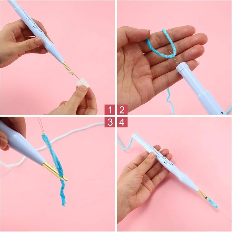 4 Shift Adjustable Embroidery Punch Needle Pen Tool for Stitching Applique Embellishment