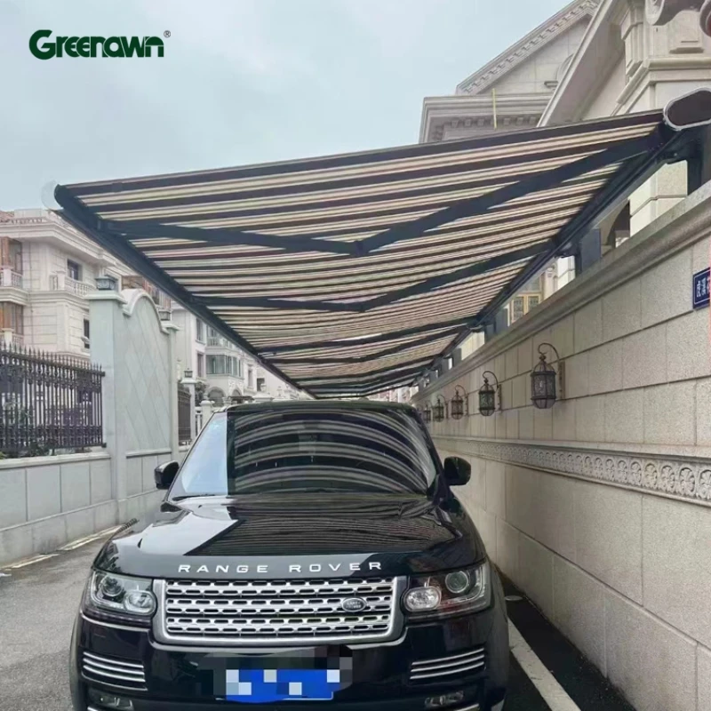 Over the door retractable roof canopy metal porch commercial canvas car parking full cassette foldable led awnings for sale