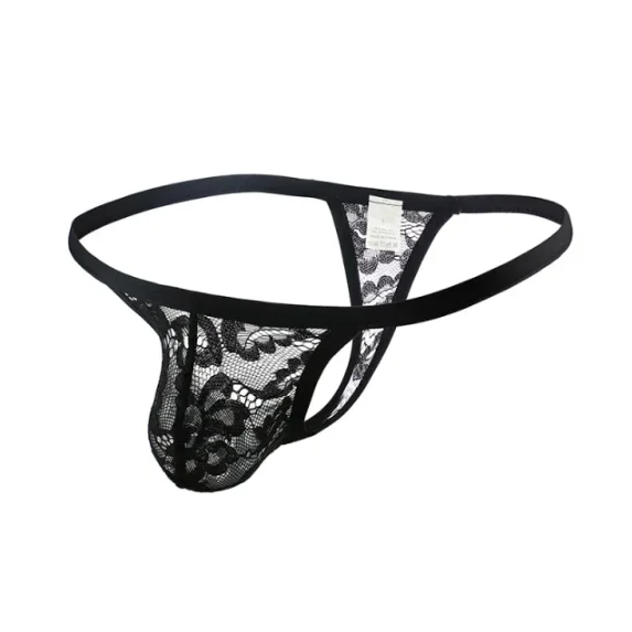Erotic Lace Thong - Breathable G-String Underwear for Men in Multiple Colors