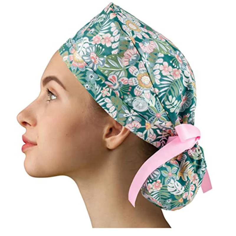 Vadulyer operating room hat printing medical surgical hat sweat-absorbent pet hospital doctor work hat nursing scrubs cap