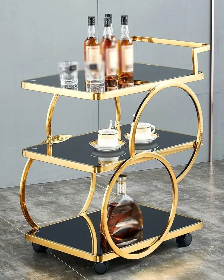 Modern minimalist 3 trolley for home use, service trolley for hotel restaurant and beauty salon, wine rack trolley