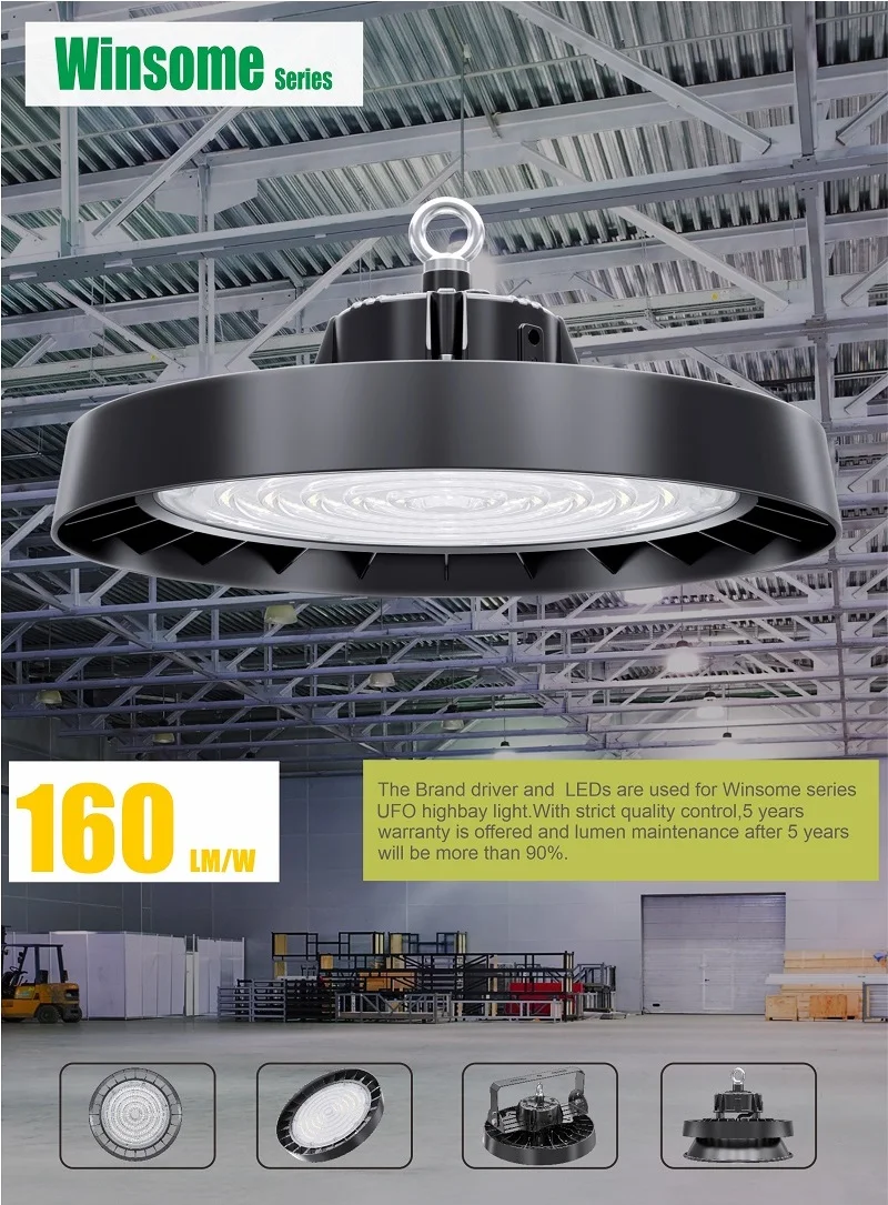 Highbay 100w 150w 200w 250w коммерческий и промышленный Dip Dimmable Hi Bay Крытый склад заводское крепление Ufo светодиодные светильники High