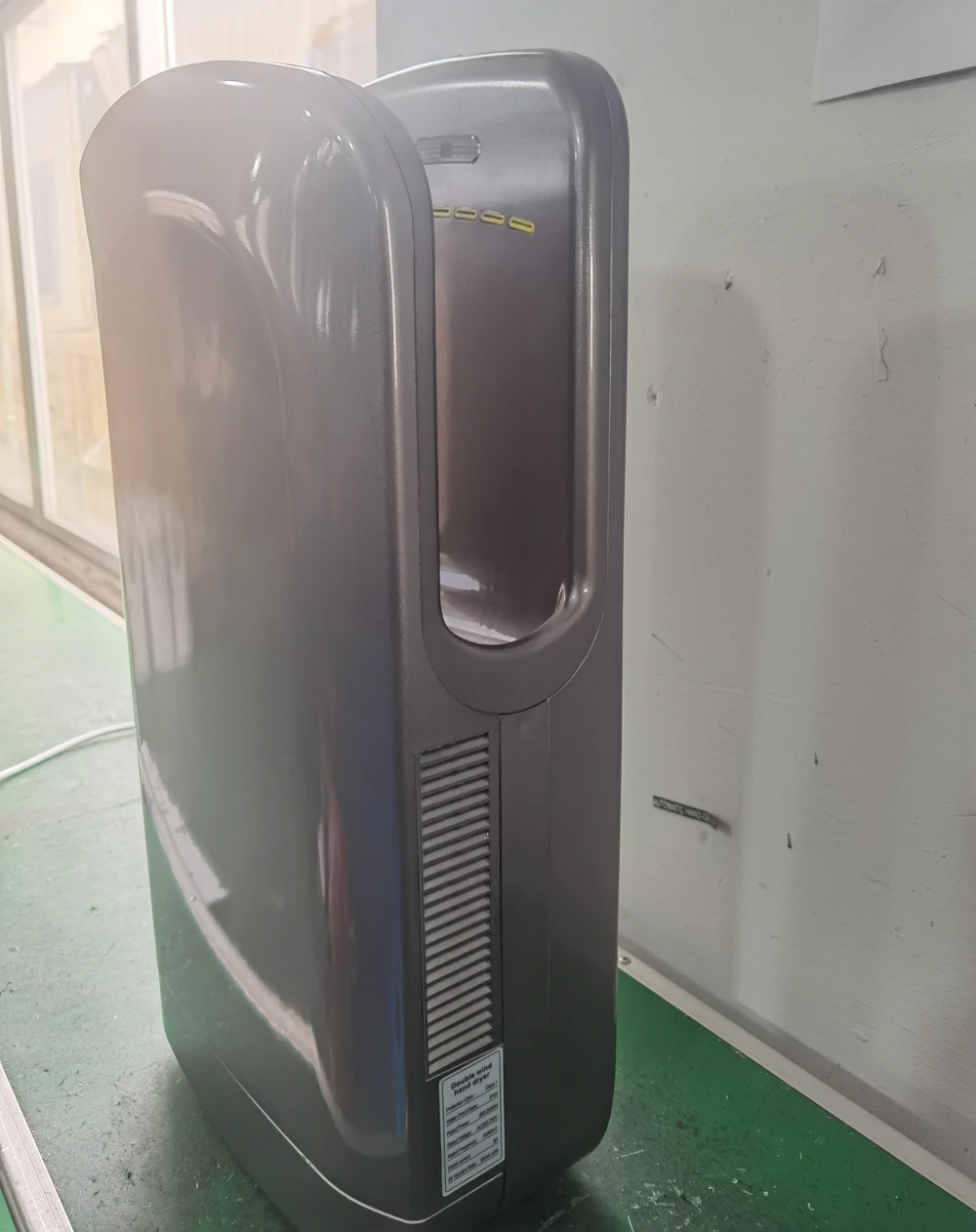 Wall mounted ABS plastic air jet commercial electric dual hand dryer with hepa air filtration