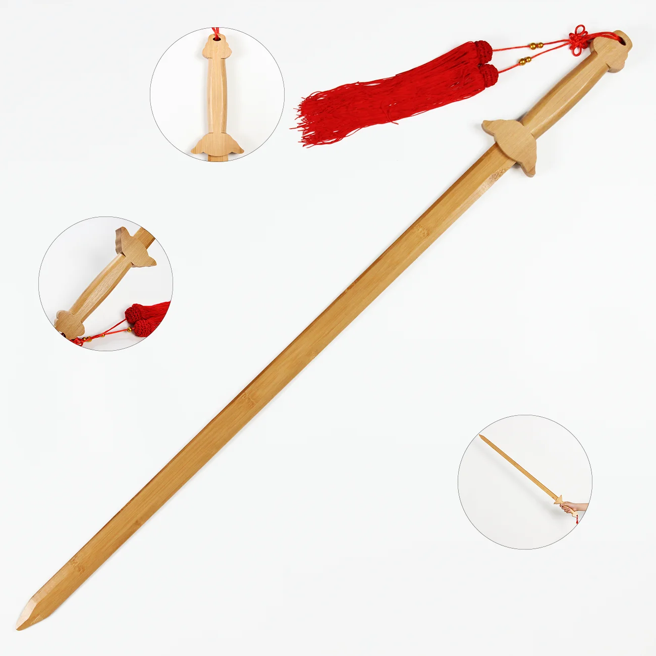 Wholesale Wushu Martial Arts Kung Fu Kendo Training Swords Wooden Taiji Swords for Morning Exercise