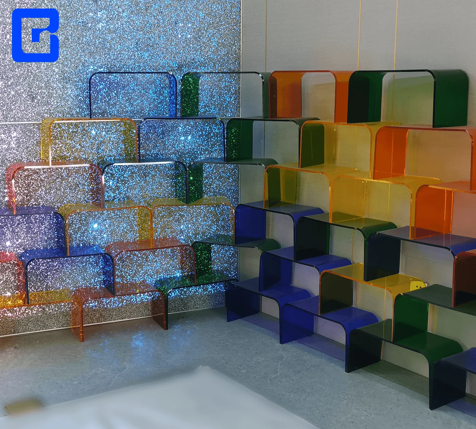High class artwork laser cut acrylic block custom acrylic decoration for shopping mall