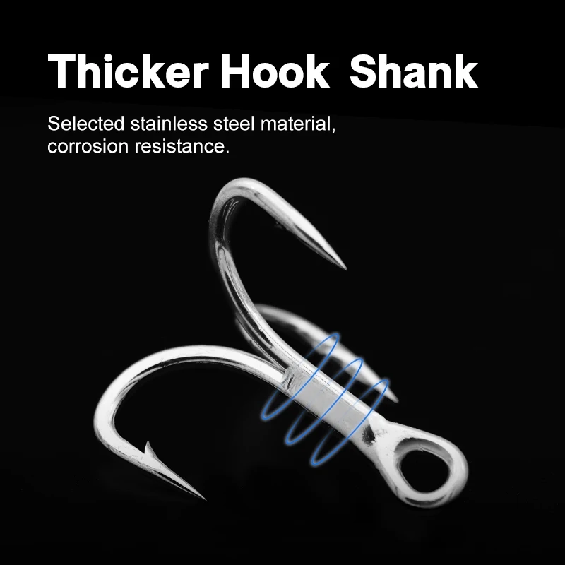 HOWELL High Carbon Steel Round Bend Fishing Tackle Light Tin Corrosion Resistant Saltwater Treble Hook Fish