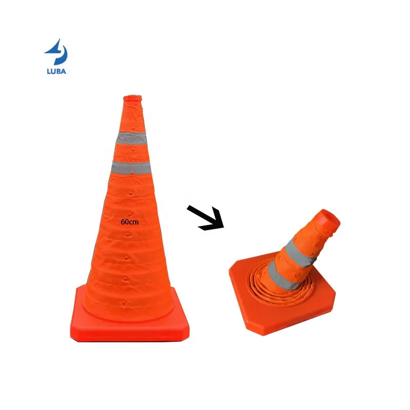 60cm High Quality American Canada Model Collapsible Traffic Reflective Road Folding Safety Cone